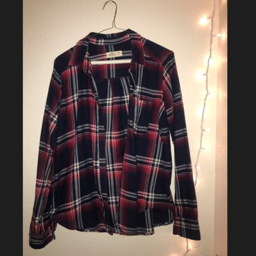 Soft blue and pink hollister flannel